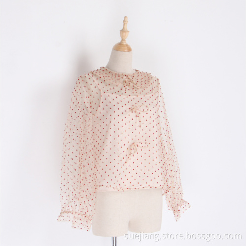 Sweet Long Sleeve of Ladies/women Casual Blouses Shirt
